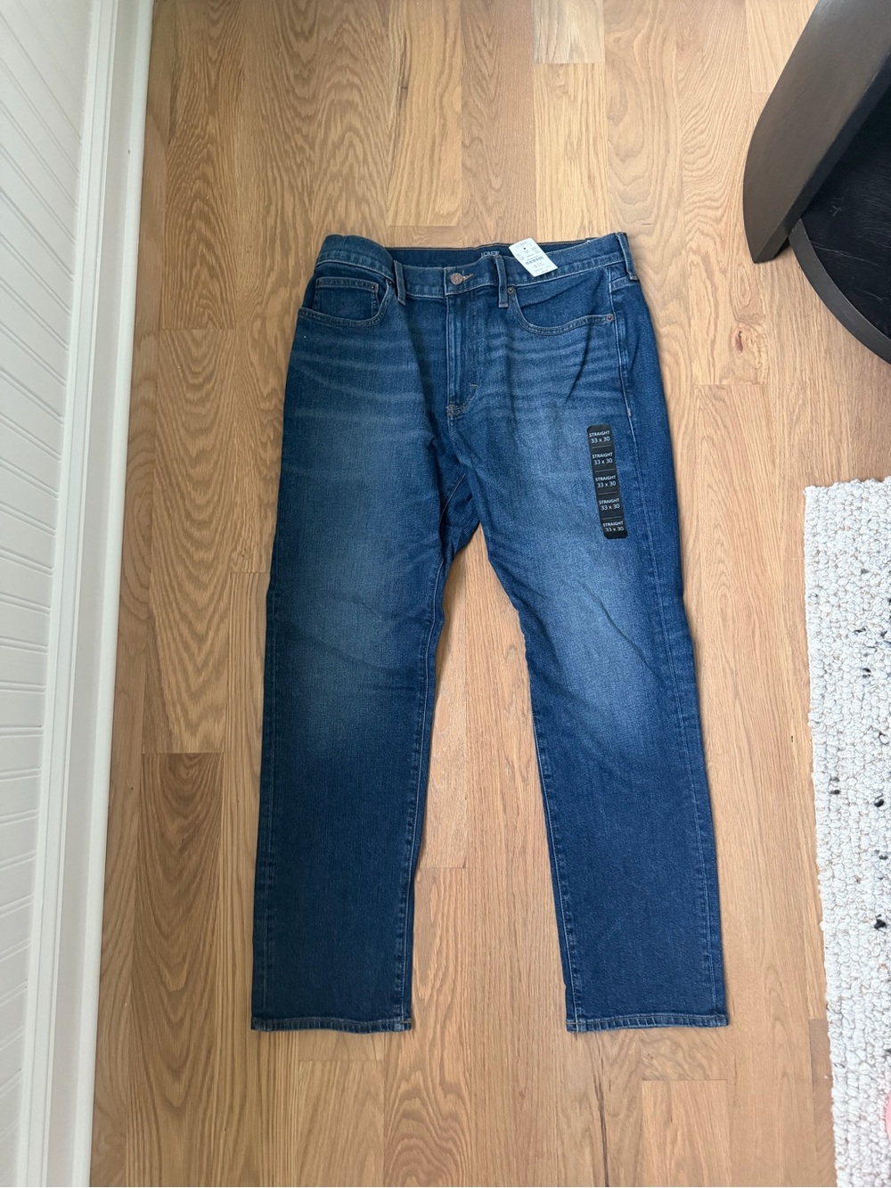 J. Crew Men's Dark Blue Straight Jeans